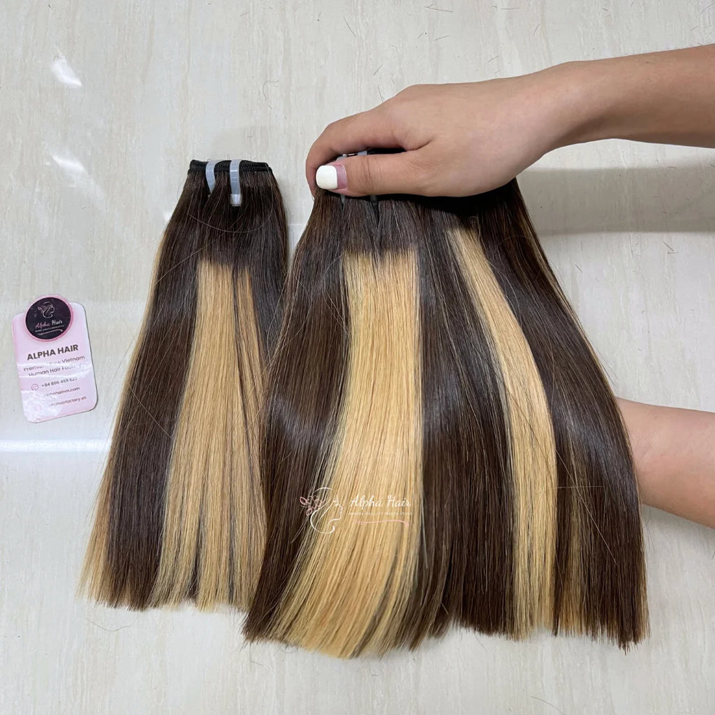 Best Selling Lace Front Extensions Vietnamese Remy Bone Straight Double Drawn Human Hair Cheap and High Quality Lustrous