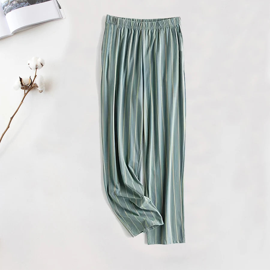 Extra-Large Size, Stylish Men's Pajama Pants for Spring and Autumn, Plus-Size Casual Home Pants, Thin Long Pants for Lounging at Home