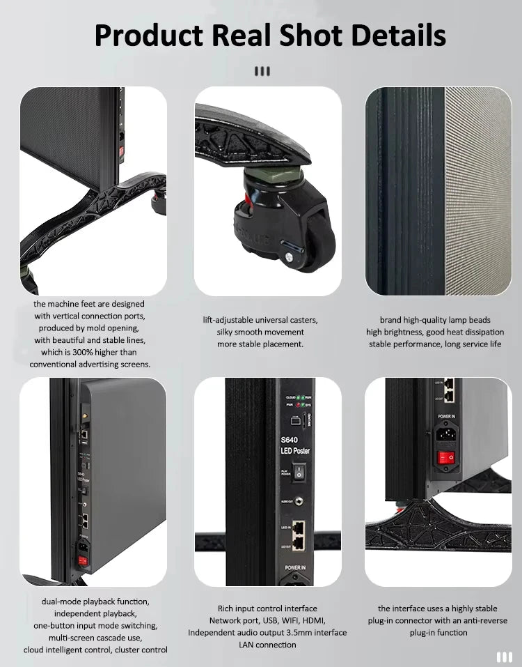 Indoor Foldable LED Poster Screen P1.8 P2 P2.5 Portable Digital Display Video Wall for Store Events Exhibition