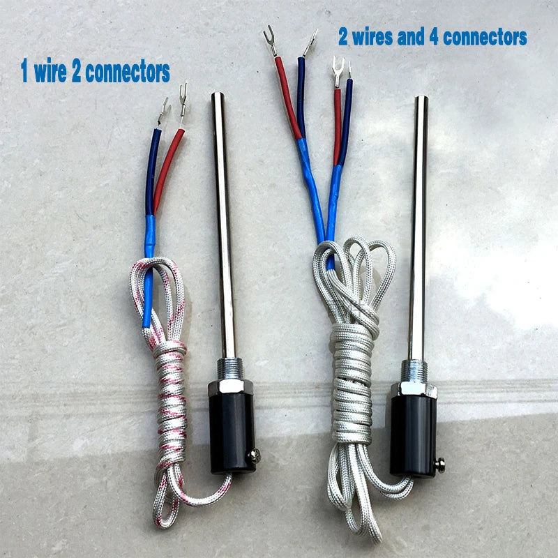 Two wires and four connectors for the oven components Probe thermocouple Temperature regulator Temperature regulator