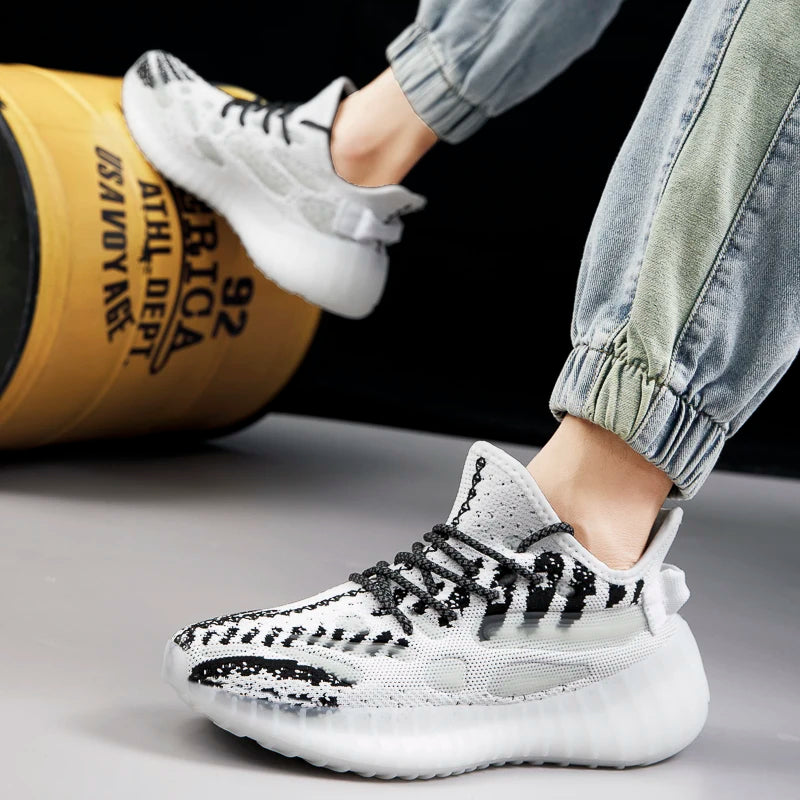 New Autumn-style Boyfriend Mesh Shoes, Breathable Casual Sports Shoes, Popcorn Sole Lightweight Running Shoes