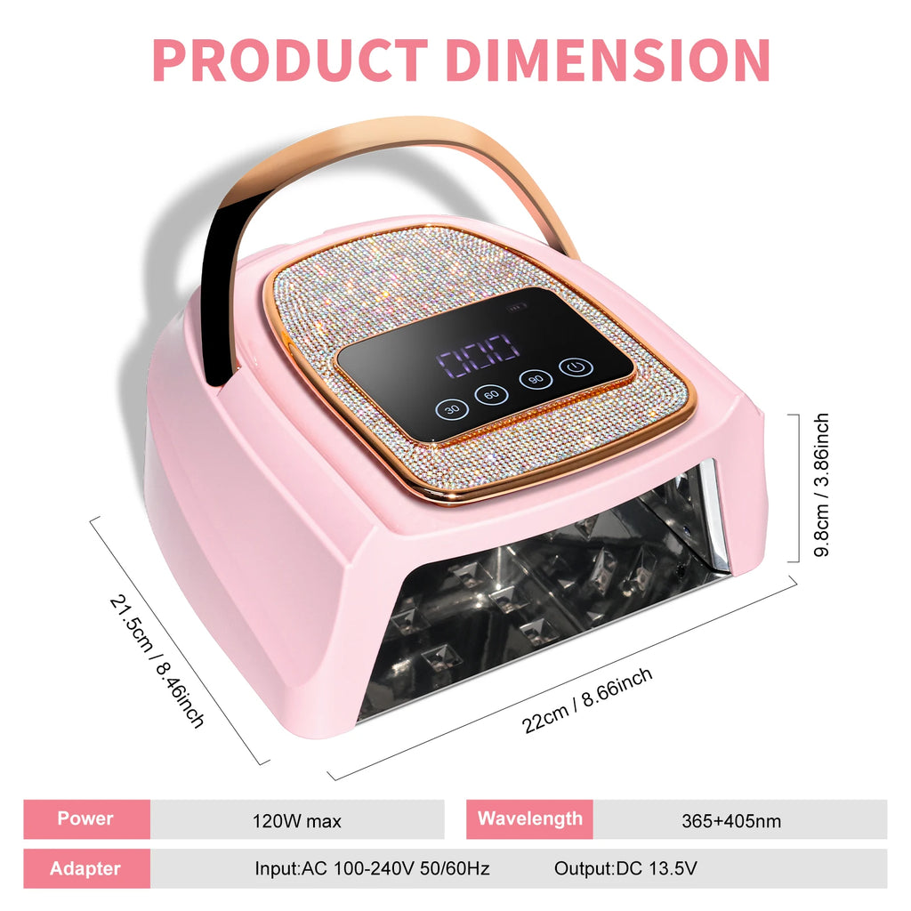 Professional UV LED Nail Lamp Rechargeable 30 LED Nail Dryer Suitable for All Gel Nail Polish Curing Lamps Manicure Salon Tools