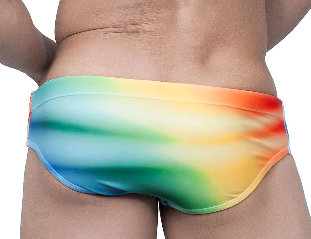 Color triangle men's swimming trunks low belt cup swimming trunks seaside hot spring professional swimsuit 10007zb