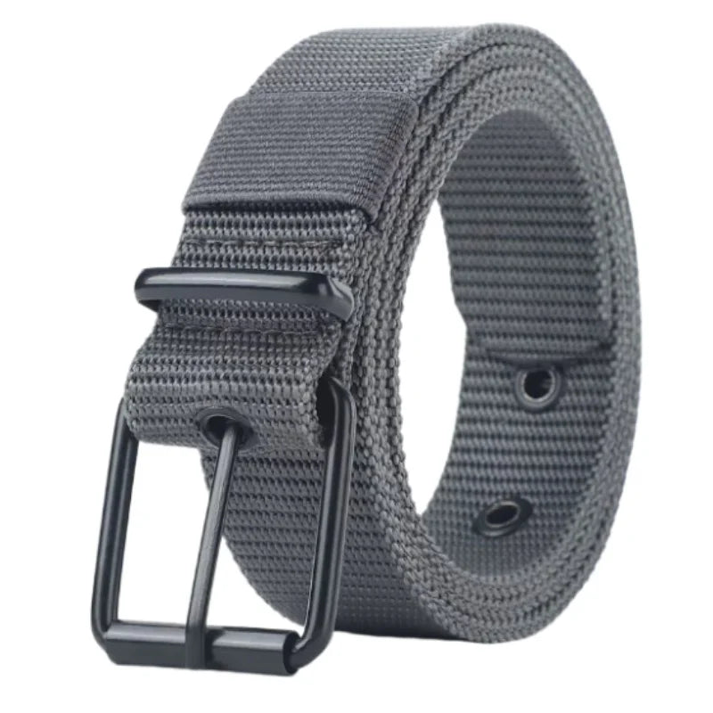 Men's Belt Porous Canvas Pin Buckle Leather Belt Outdoor Sports Belt Women's Trendy Eyelet Belt With Jeans Belt For Men Women