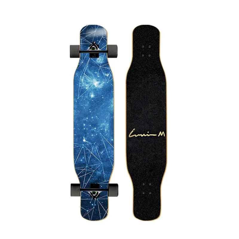44-inch longboard skateboard for beginners, men, women, adults, professional double-kick dance board, youth maple wood four-whee
