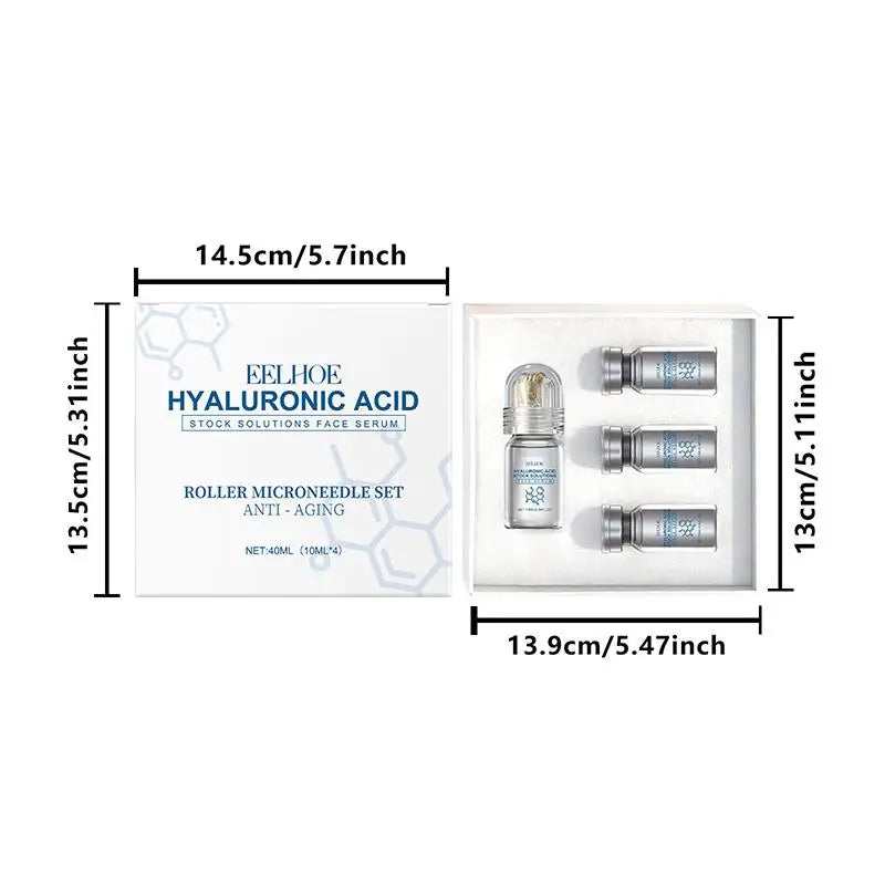 Moisturizing Facial Serum 0.3mm Hyaluronic Acid Face Serum Stock Solutions Microneedle Roller Set Beauty Skin Care