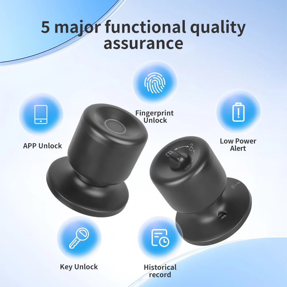 YFK Tuya Smart Door Lock Fingerprint Unlocking Electronic Lock Built-in Battery Dual-Mode Settings For Home Apartment or Gateway