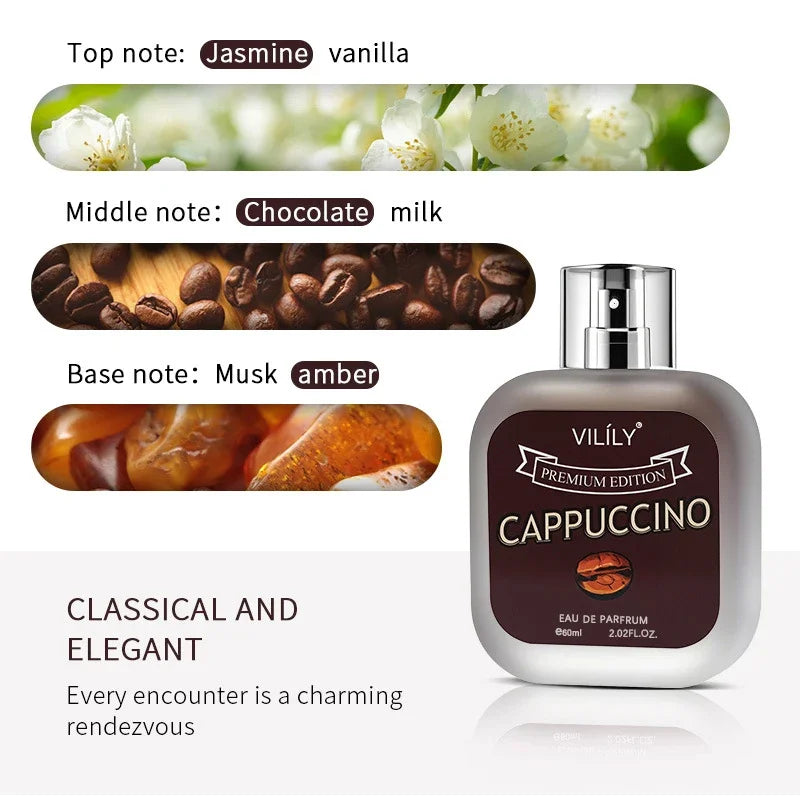 Coconut Vanilla Perfume Gourmand Chocolate Coffee Cream Scent, Fruity Floral Unisex Fragrance Spray, Sweet Musk Fragrance Mist