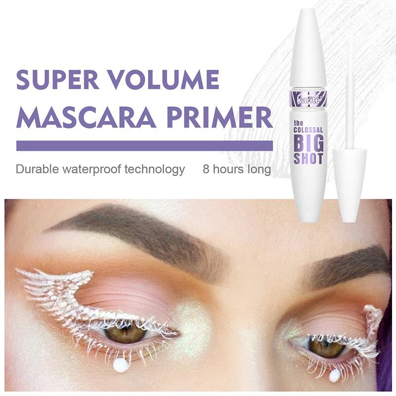 Long and Curling White Mascara, Waterproof and Sweat-Proof Colored Eyelashes, No Clumps, Not Easy to Smudge, Not Easy to Dirty