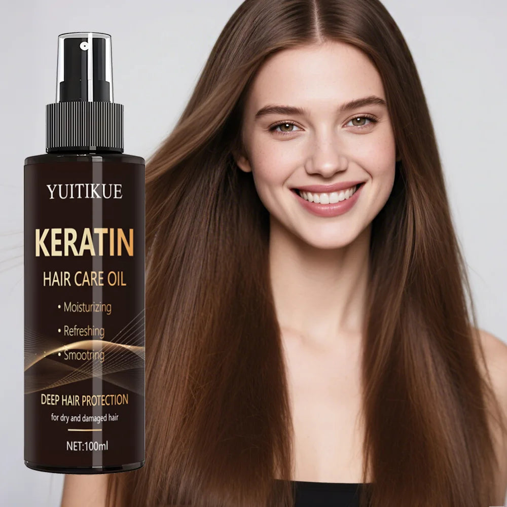 YUITIKUE Keratin Hair Care Oil Moisturizing Smoothing Refreshing Deep Protection For Dry Damaged Hair