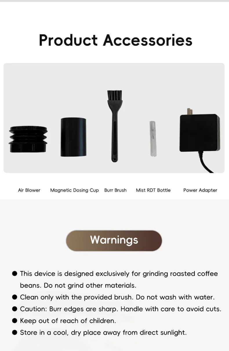 2026 Latest Electric Coffee Grinder 55mm Flat Burr Espresso Grinder Stepless Adjustment Cold Brew Coffee Bean Grinder for