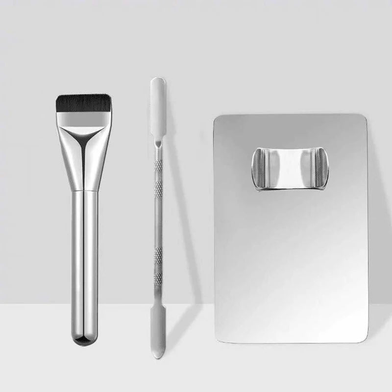Makeup Foundation Brush Mixing Palette Stainless Steel Foundation Lipstick Eye Shadow Mixer Palette With Spatula MakeUp Tools