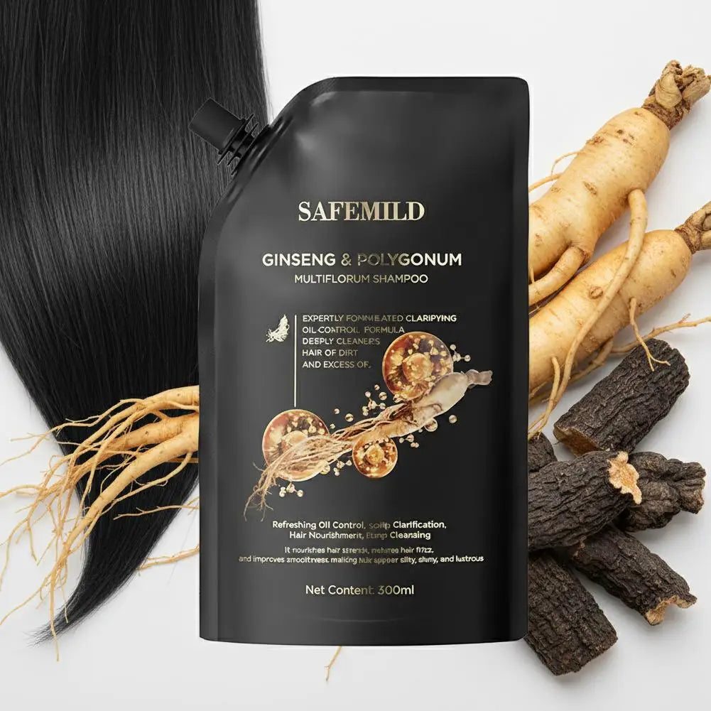 Hair Growth Shampoo Ginseng & Polygonum Multiflorum Shampoo Deep Cleaning Nourishing Smoothing Repairing Dry Damaged Hair Care