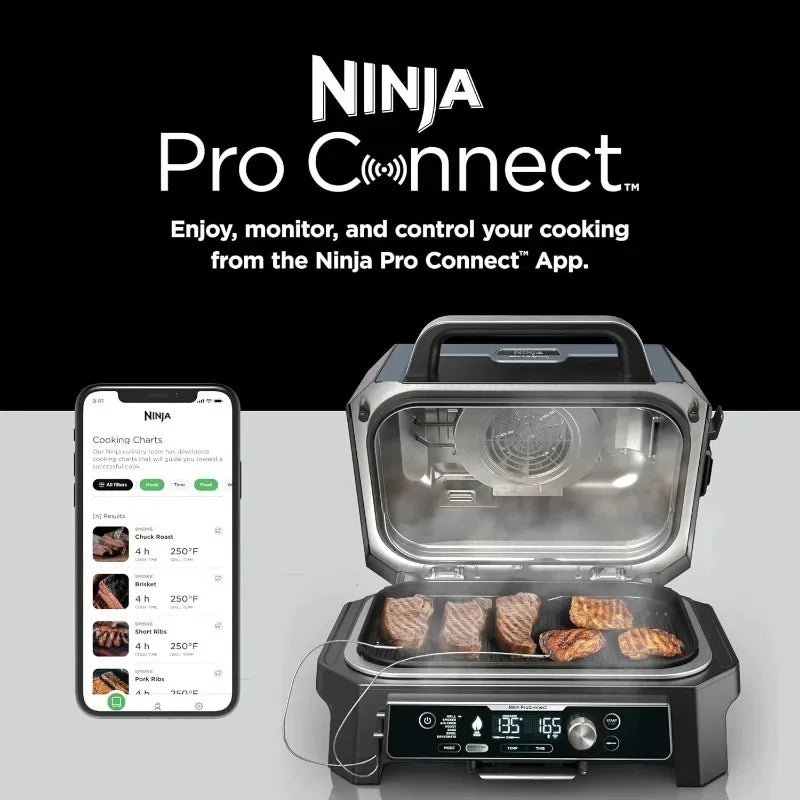 XL Outdoor & ,, App Enabled,-In-1 Master Grill, BBQ Smoker