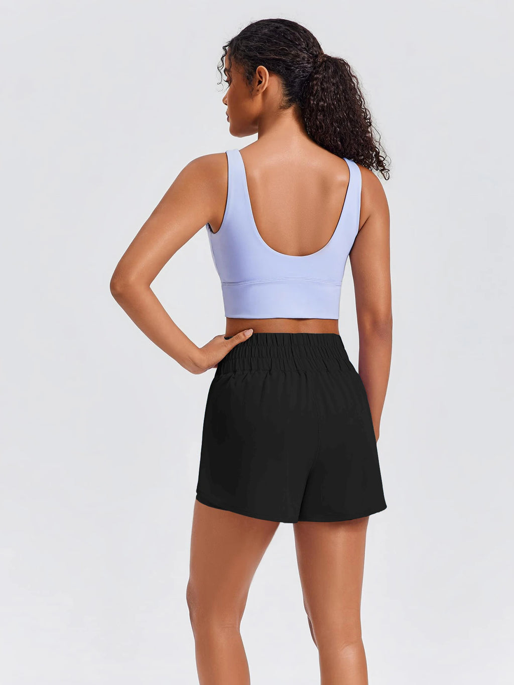Women's High-Waisted Yoga and Running Fake Two-Piece Shorts with Anti-Exposure Design, Slimming Effect for Gym Use