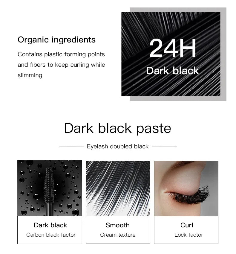 4D Silk Fiber Lash Curling Mascara Waterproof Mascara for Eyelash Extension Black Thick Eye Lashes Makeup Cosmetic