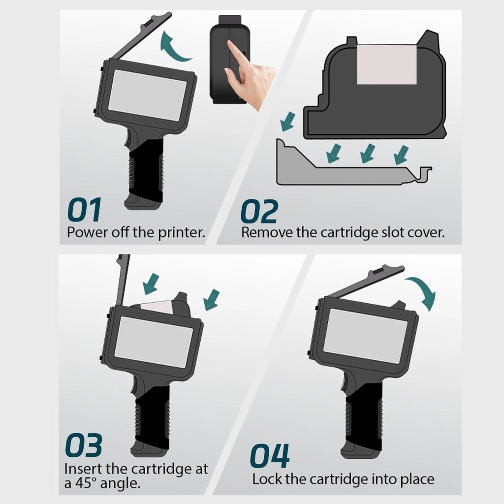 For Hp Phezer 12.7mm Portable P19 Handheld Inkjet Printer Three Colors Printer QR Bar Batch Code Date Number Logo Expiry Date