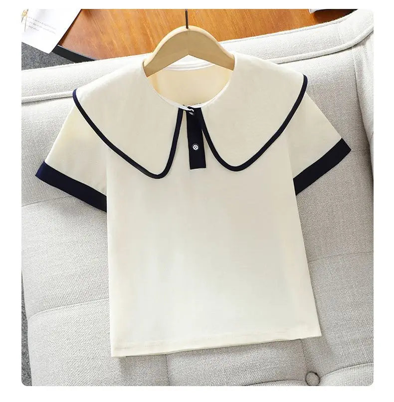 2026 New Summer Teenage Girls Clothing Sets Children Short Sleeve Top Shorts Two Piece Set Kids Casual Oufits School Clothing