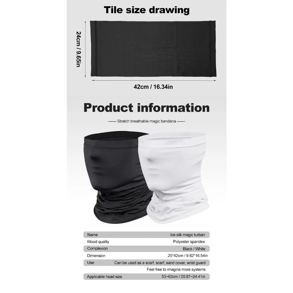 Cycling Half Face Cover Motorcycle Neck Warmer Riding Neck Gaiter Cooling Climbing Running Hiking Neck Wrap Ice Silk Dust