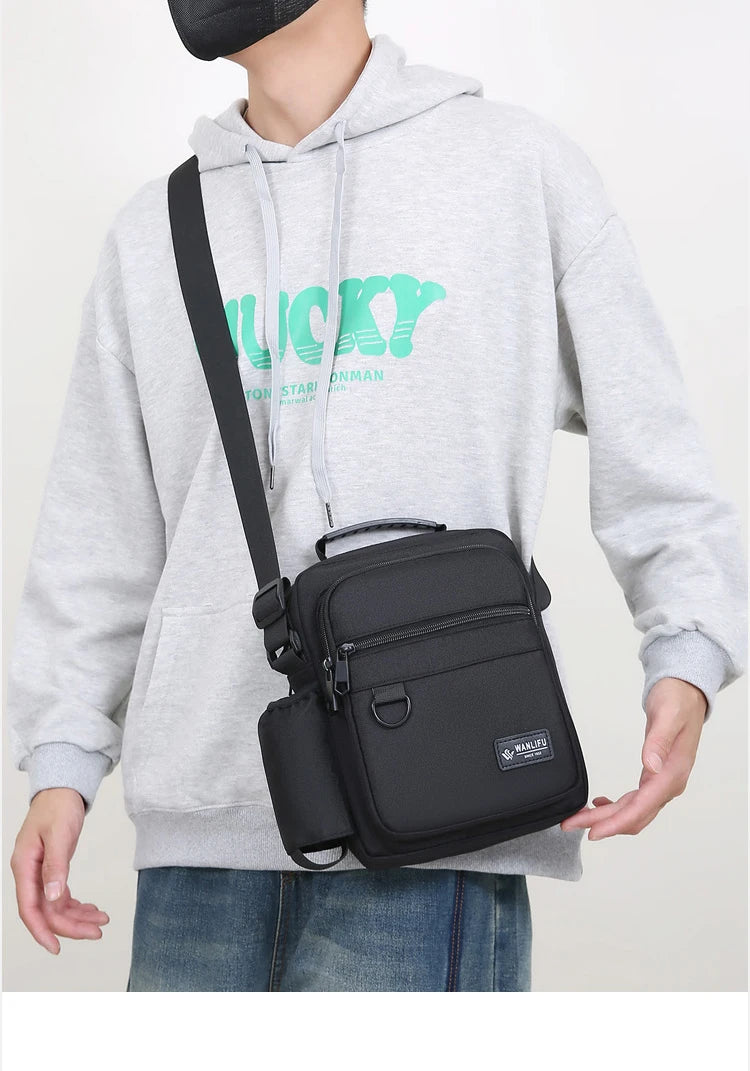 Fashion Casual Men's Bag Handbag High Quality Man Crossbody Bags Easy Travel Bag Stylish Men's Shoulder Bag With Bottle Pocket