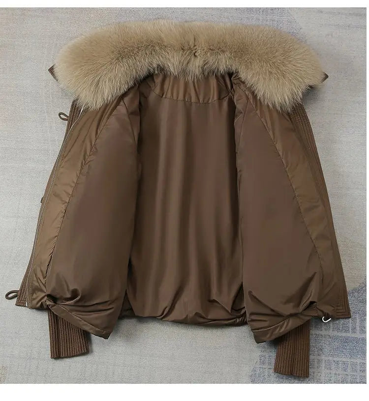 2026 Autumn/Winter New Down Jacket Women's Korean Loose Short Coat Female big fur collar Cotton Jacket Women Snow Parka Coats