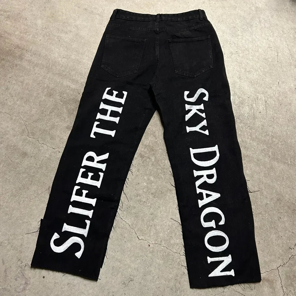 Harajuku Zoro Y2k Baggy Jeans Women Vintage Wide Leg Denim Pants Popular Jeans Streetwear Couples Trouser Men Clothing