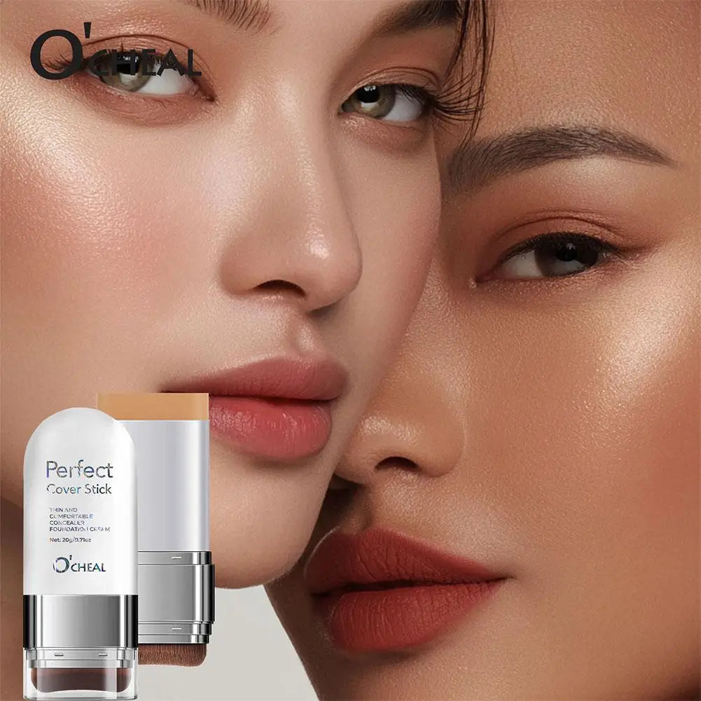 Upgrade O'CHEAL Perfect Cover Stick Thin And Comfortable Concealer Foundation Cream Stick Instant Natural Waterproof