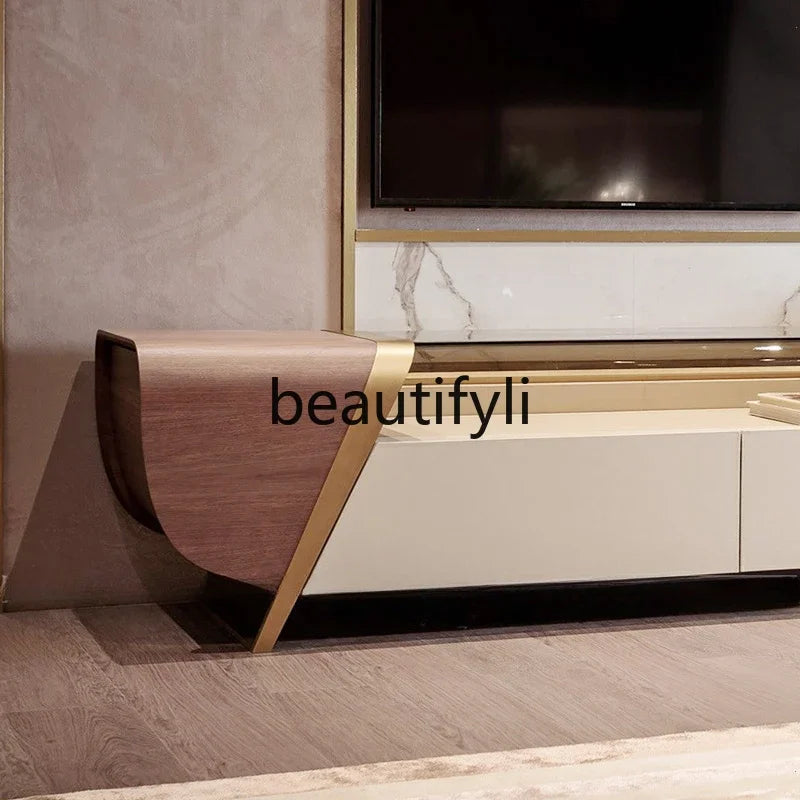 Light luxury Hong Kong-style postmodern floor cabinet Italian minimalist living room audio and video cabinet