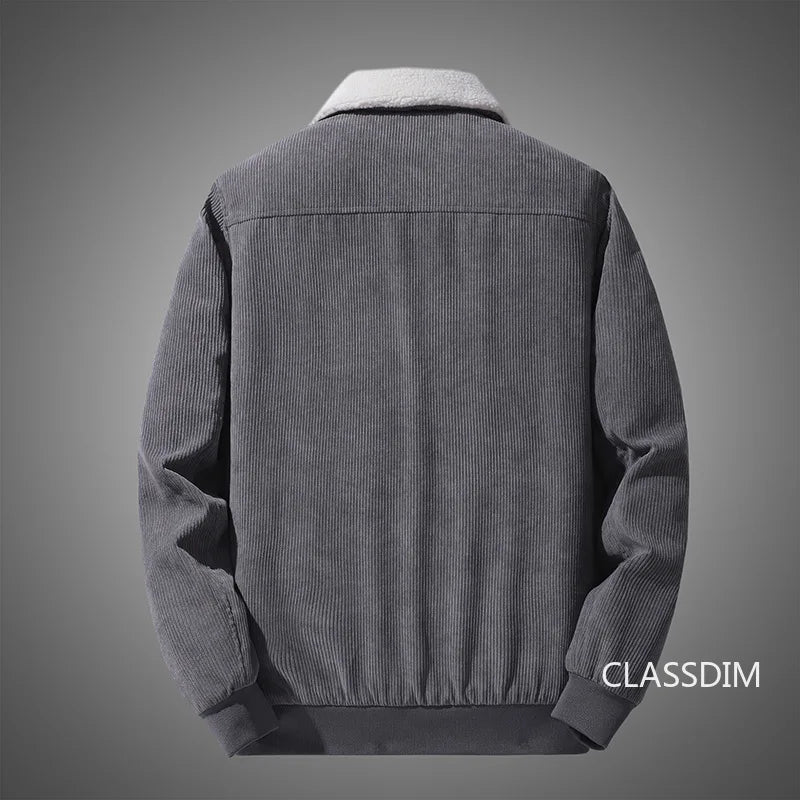 Men Corduroy Winter Coats Fleece Down Jackets Casual Jaquetas New Fashion Male Thicker Warm Parkas Short Winer Jackets Size 5XL