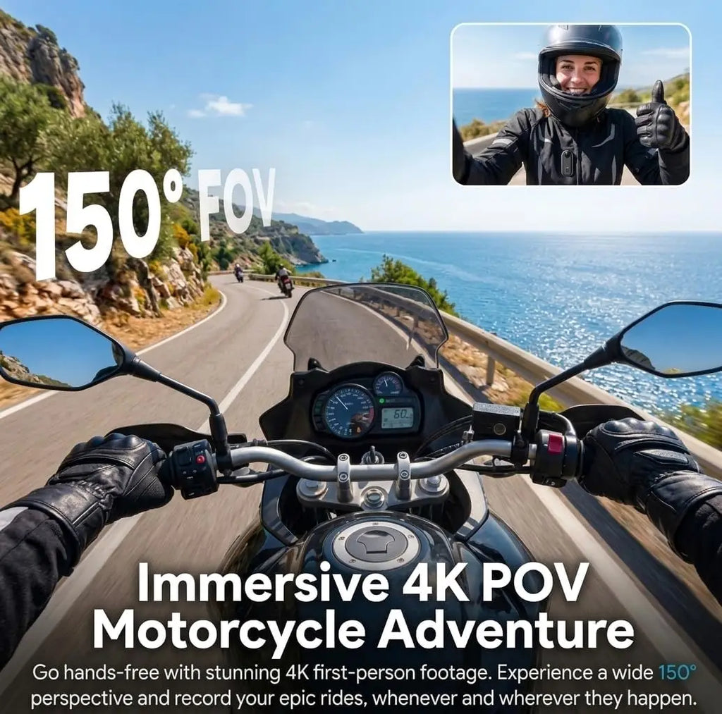 4K UHD Motorcycle Mini Action Camera Body POV Magnetic 30M Waterproof 2.4G WiFi Small Action Video Vlogging Camcord Helmet Bike
