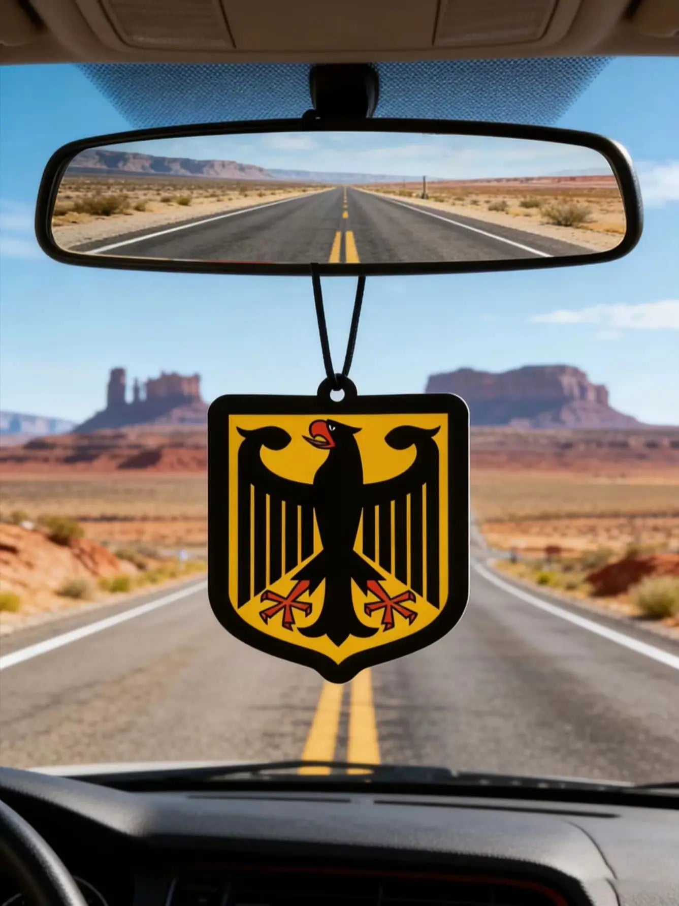 Sandalwood and Fruity Scent - Federal Eagle Design Five-Star Neutral Car Perfume and Non-Toxic Air Freshener |   Natural Essential Oils and Aromatherapy Scent Tablets (Noroili/Grapefruit/Cedar) |   Hanging Type and Dual-Purpo