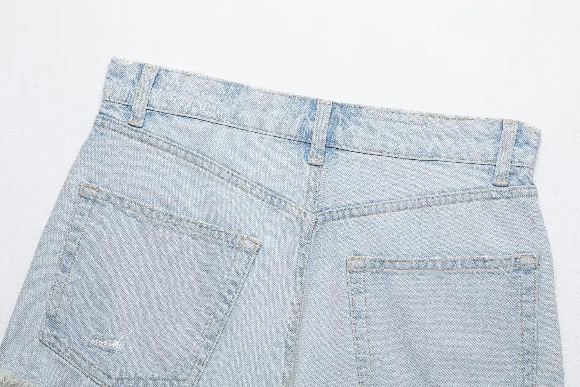 HH Women's High Waisted Denim Shorts Summer Ripped Jean Shorts Frayed Hem A-Line Casual Beach Party Hot Pants Streetwear