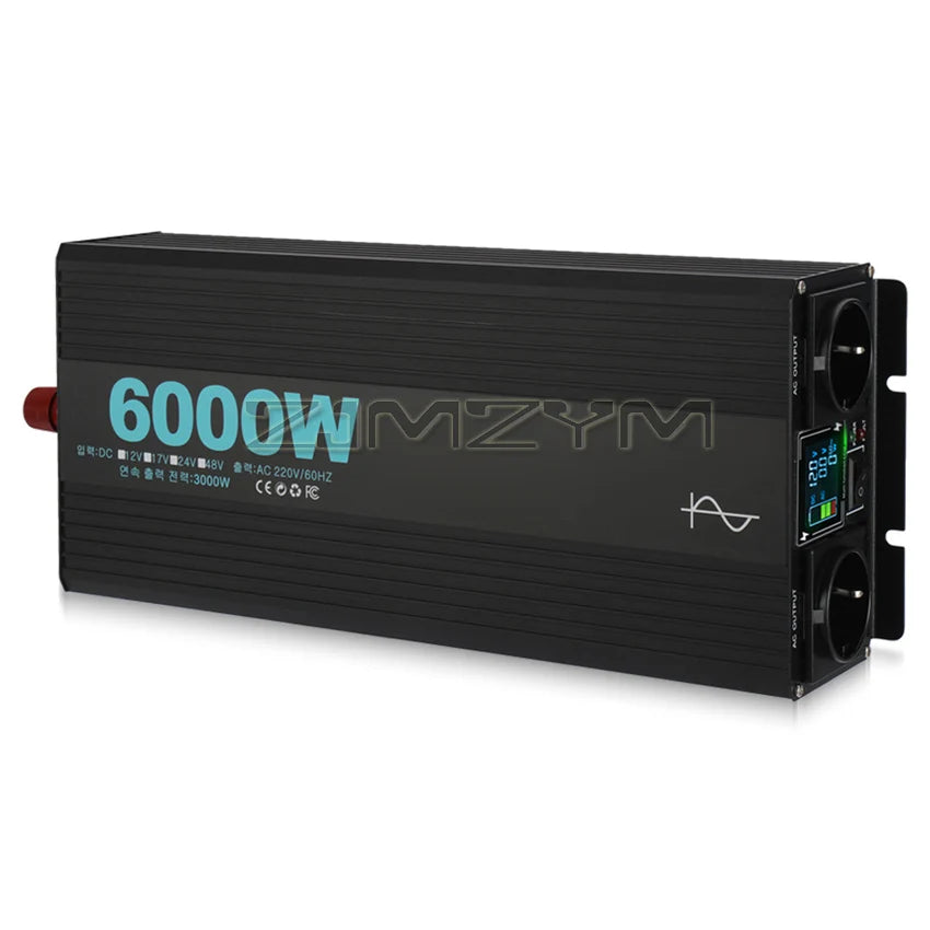 4000W 5000W 6000W High-power Solar Pure Sine Wave Inverter 12V 17V 24V 48V To 220V