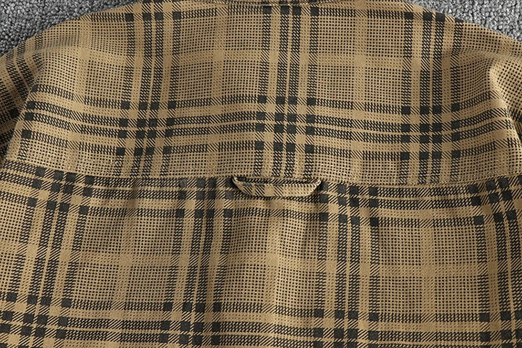 Trendy men's new fashion versatile plaid long sleeve shirt casual cotton washed thin coat