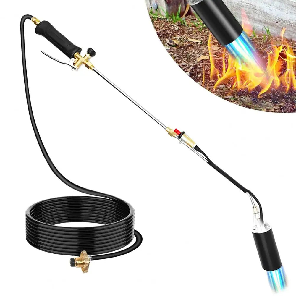Long Arm Weed Burner Propane Torch Weed Burner with 10ft Hose High Output Flamethrower for Gardening Roofing Self Igniter Turbo