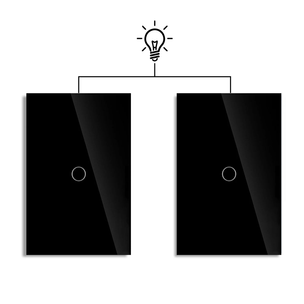 Dual Touch Switch 2Way Light LED Sensor Wall Switches With Tempered Glass Panel Bedroom Stair Switch For US BR Country No Wifi