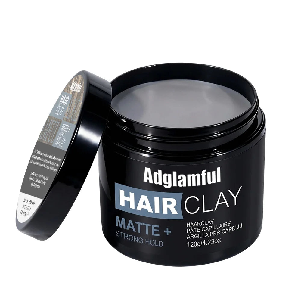 Adglamful Matte Hair Clay 120g -Cologne, Strong Hold, Lightweight, Non-Greasy, Reusable, Natural Look for Men