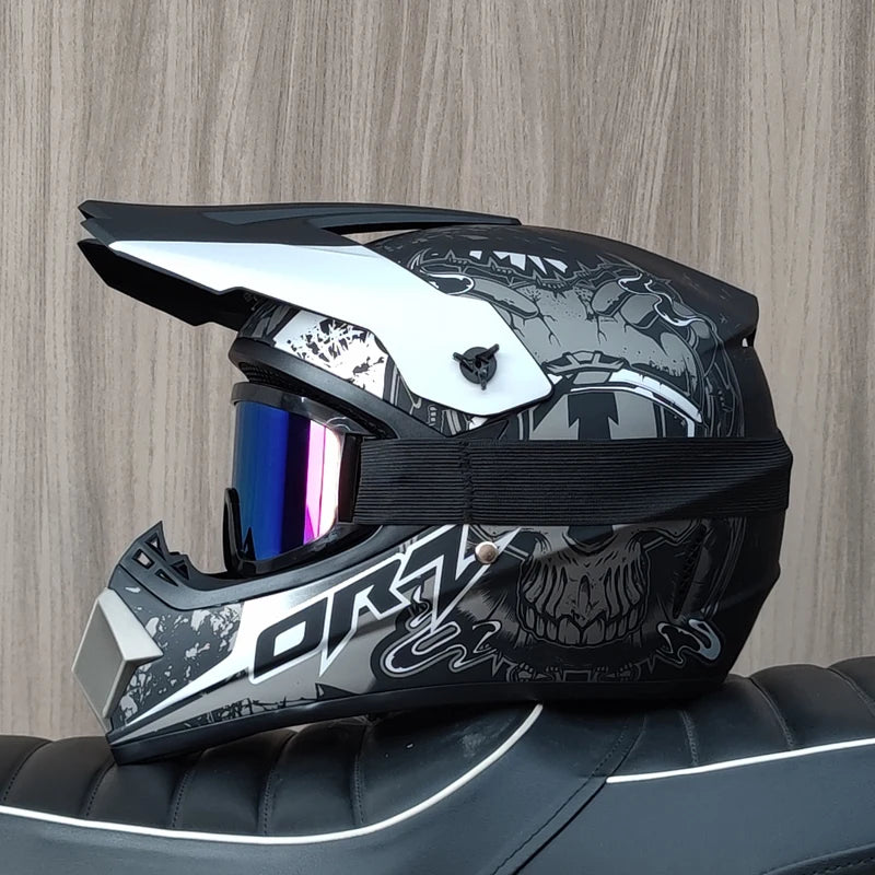 Professional motorcycle off-road helmet with free goggles, off-road bike ATV Quad DH racing protective helmet Casco