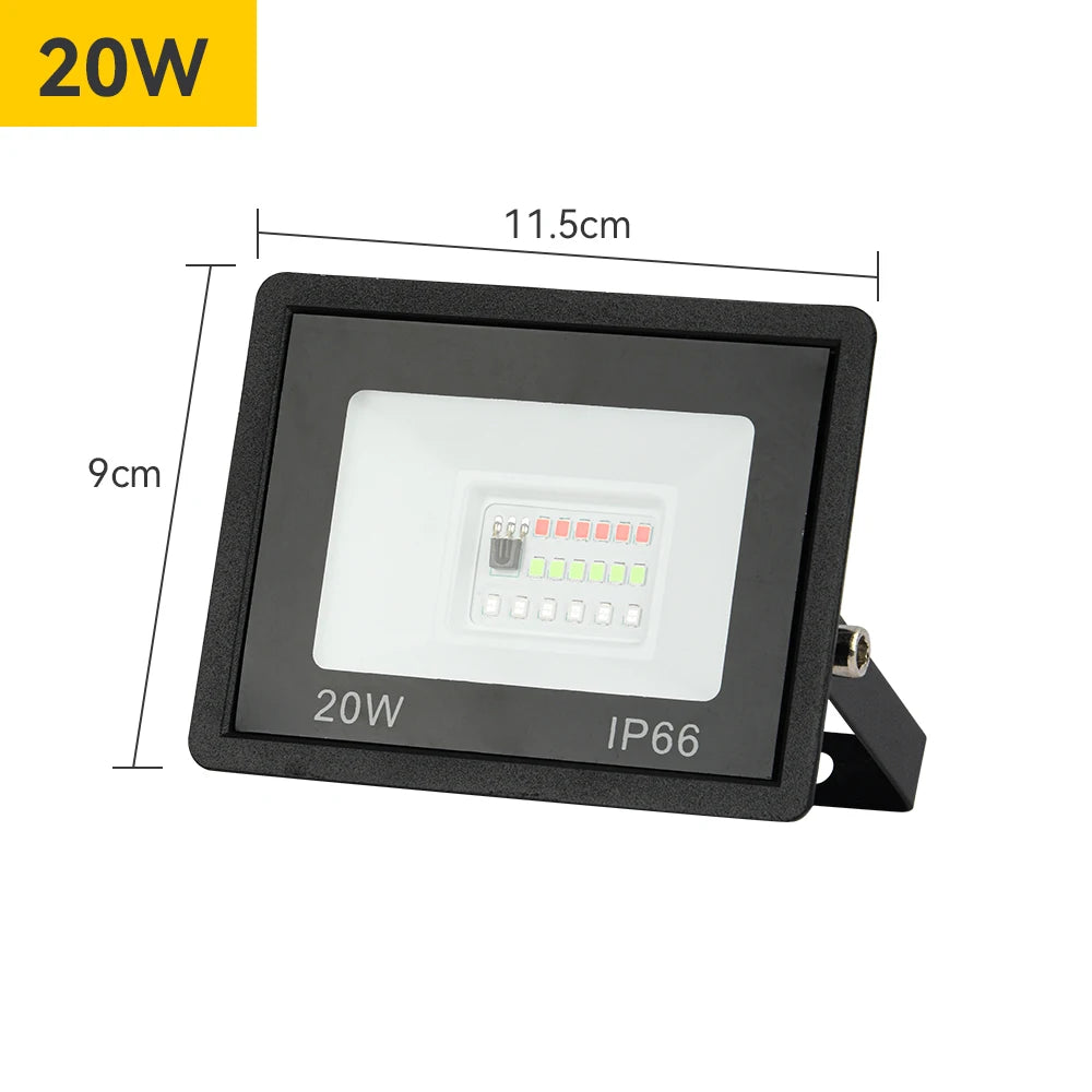 RGB LED Floodlight Reflector Outdoor Lighting 220V 30W 50W 100W IP66 Waterproof Outdoor RGB Spotlight Lamps Landscape Lighting