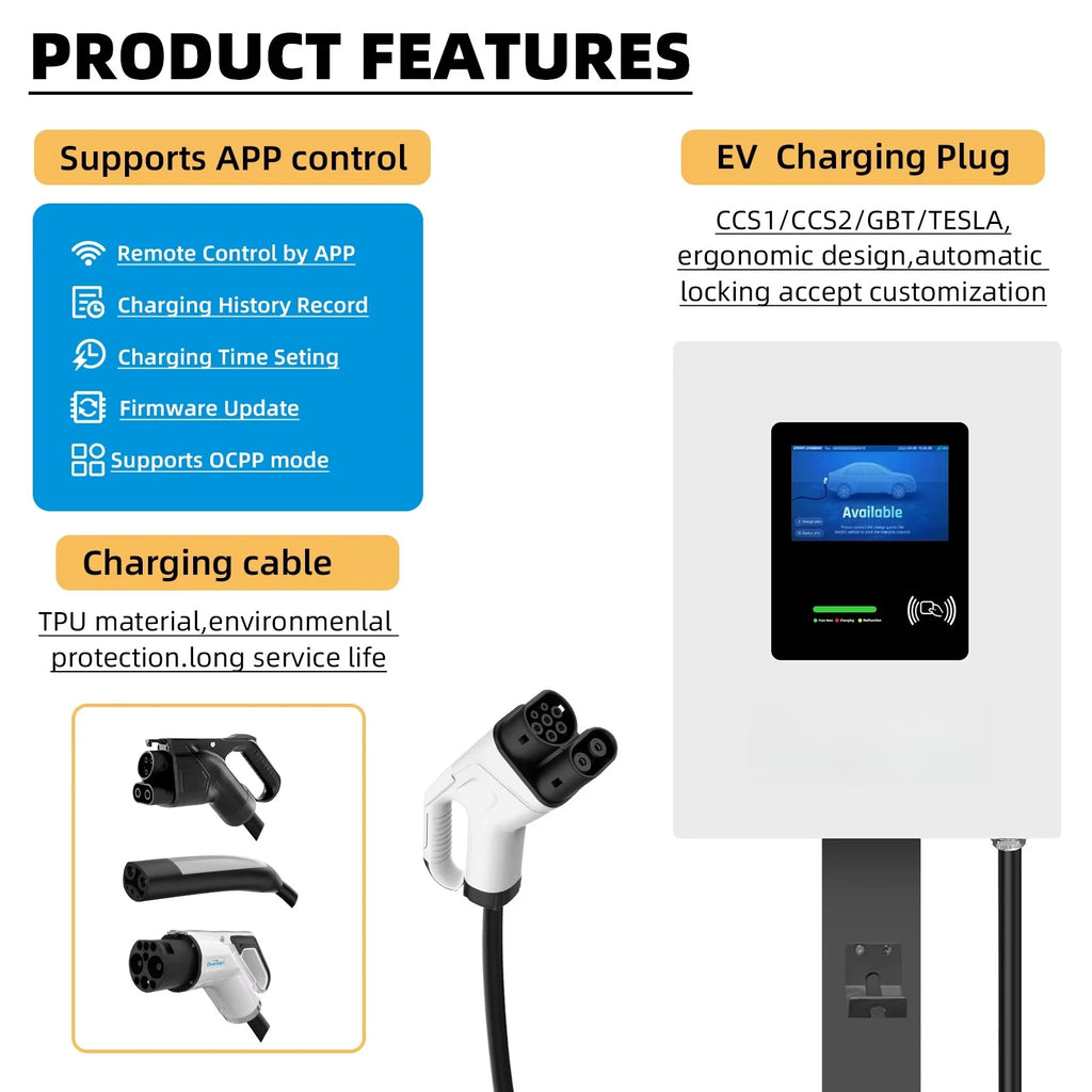 Charging Pile 20Kw 30Kw 40Kw DC Electric Vehicle Charger Ccs1 Ccs2 Gbt Household and Commercial Fast Charging Station Wifi