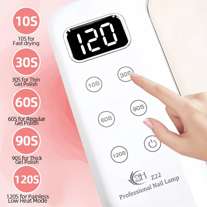 300W High-power Nail Dryer Lamp For Machine With Hand Pillow Wear 63LEDS UV LED Lamp for Press On Nail Dryer for Curing All Gel