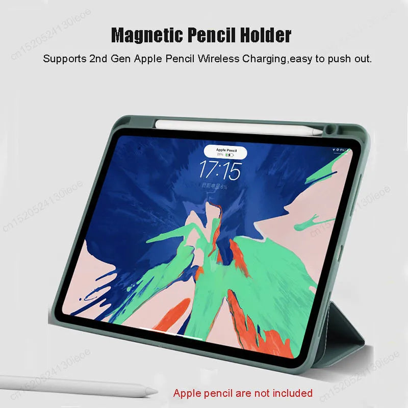 For iPad A16 11th 10th 9th 8th Air 4th 5th Generation 10.9 inch Pencil Holder Case iPad Pro 11 12.9 13 inch Tablet Funda Cover