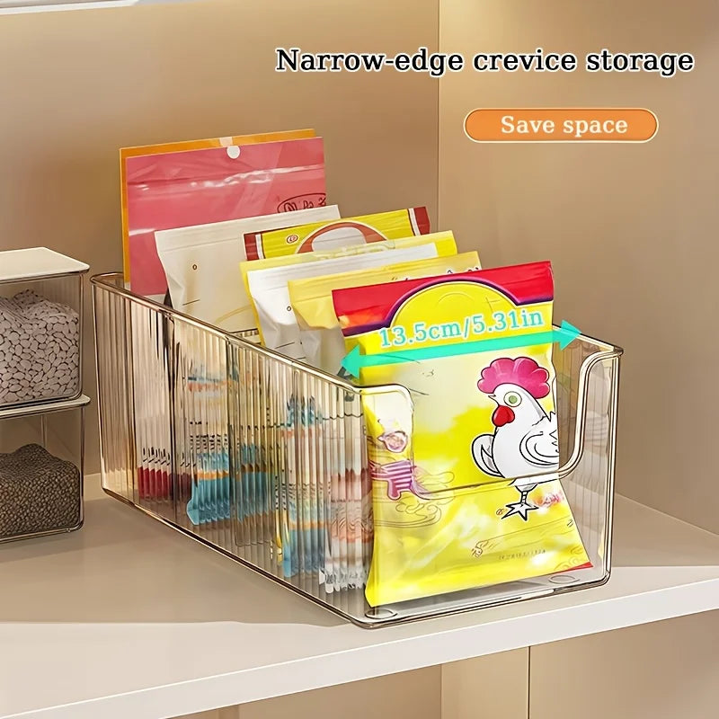 Icon Clear Kitchen Storage Box with Detachable Dividers, Pantry Organizer Bin for Snacks Seasoning Packets BHL1627-FRO