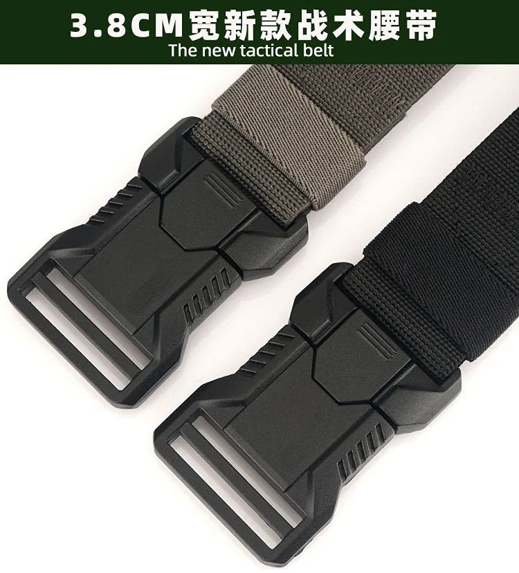 1pc Lightweight Tactical Quick-Release Buckle Belt Workwear Wear-resistant Outdoor Commuting Military Training Pants Belt