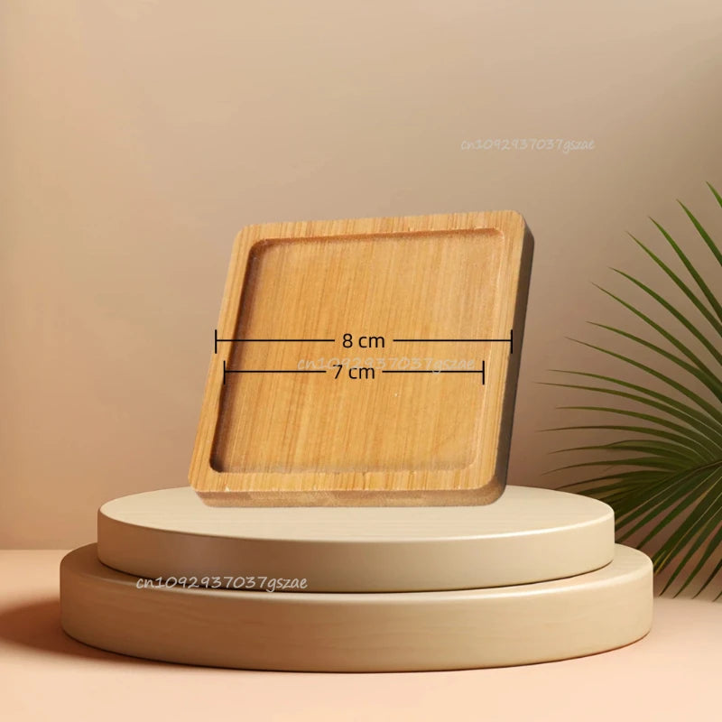 Flower Pot Trays Dish for Plant Vase Bamboo Tray Wooden Bottle Tray Bathroom Shampoo Shower Gel Organizer Jewelry Storage Tray