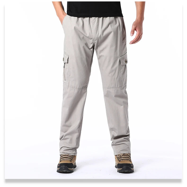 Plus Size Men's Cargo Pants Casual Loose Multi Pocket High Quality Cotton Pants Long Trousers Mens Jogger Pants 5XL 6XL