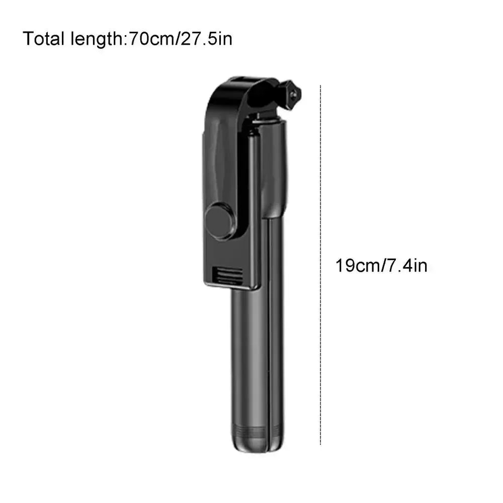 Wireless Selfie Stick with Tripod Stand and Light, Bluetooth Remote, Extendable for iPhone, Mobile Phone, Live Streaming
