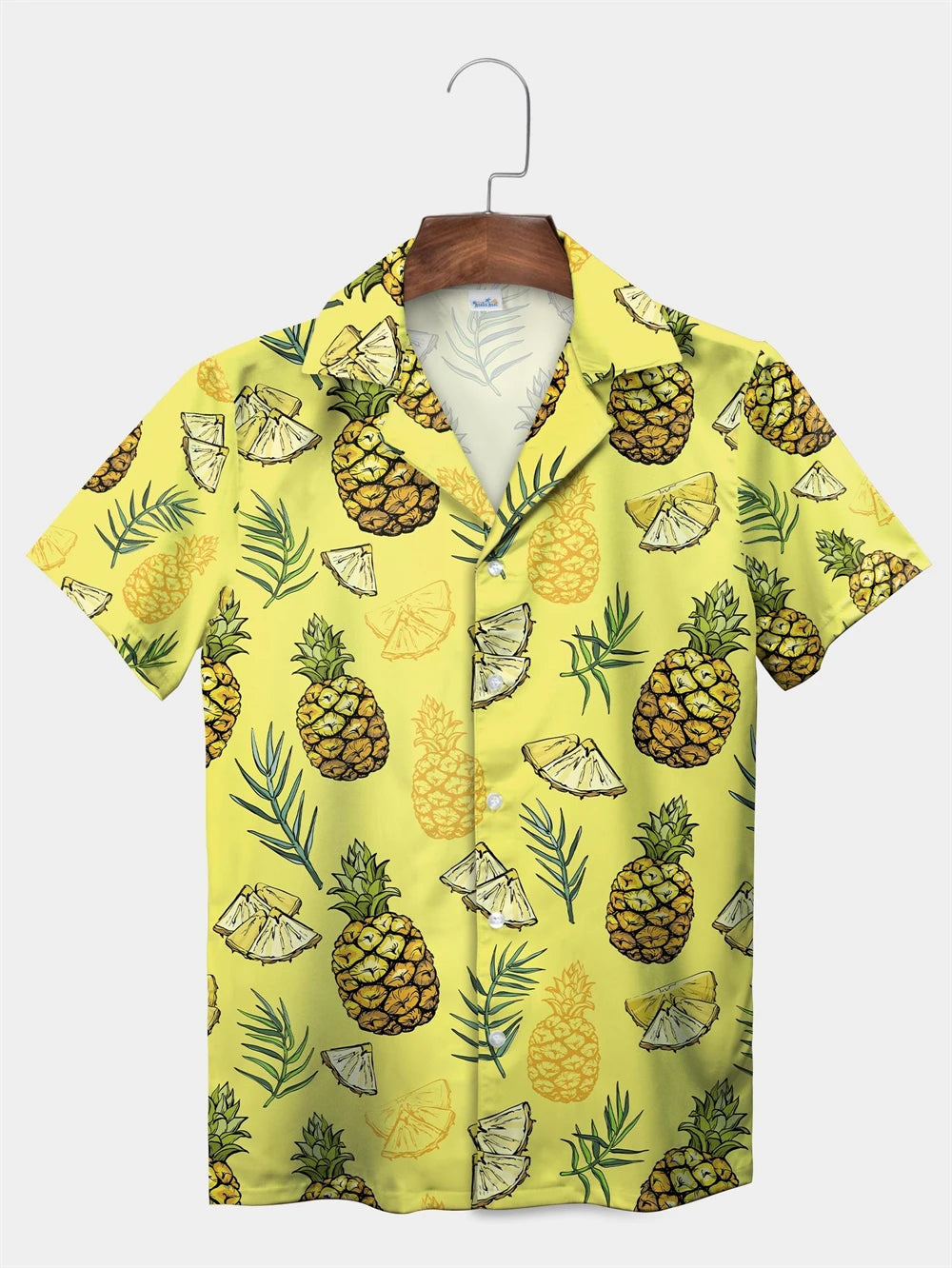 Tropical Plant Leaves Palm Tree Leaves Casual Shirt Botanical Print Light Color Shirt Pattern Men's Short Sleeve Hawaiian Shirts