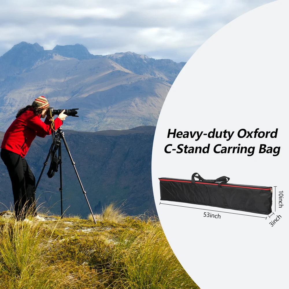 Photography Tools Bag Carry Kits C-Stand Photography Stand Tripod Stainless Steel Hold Arm and Grip Head Upgraded Max 135cm