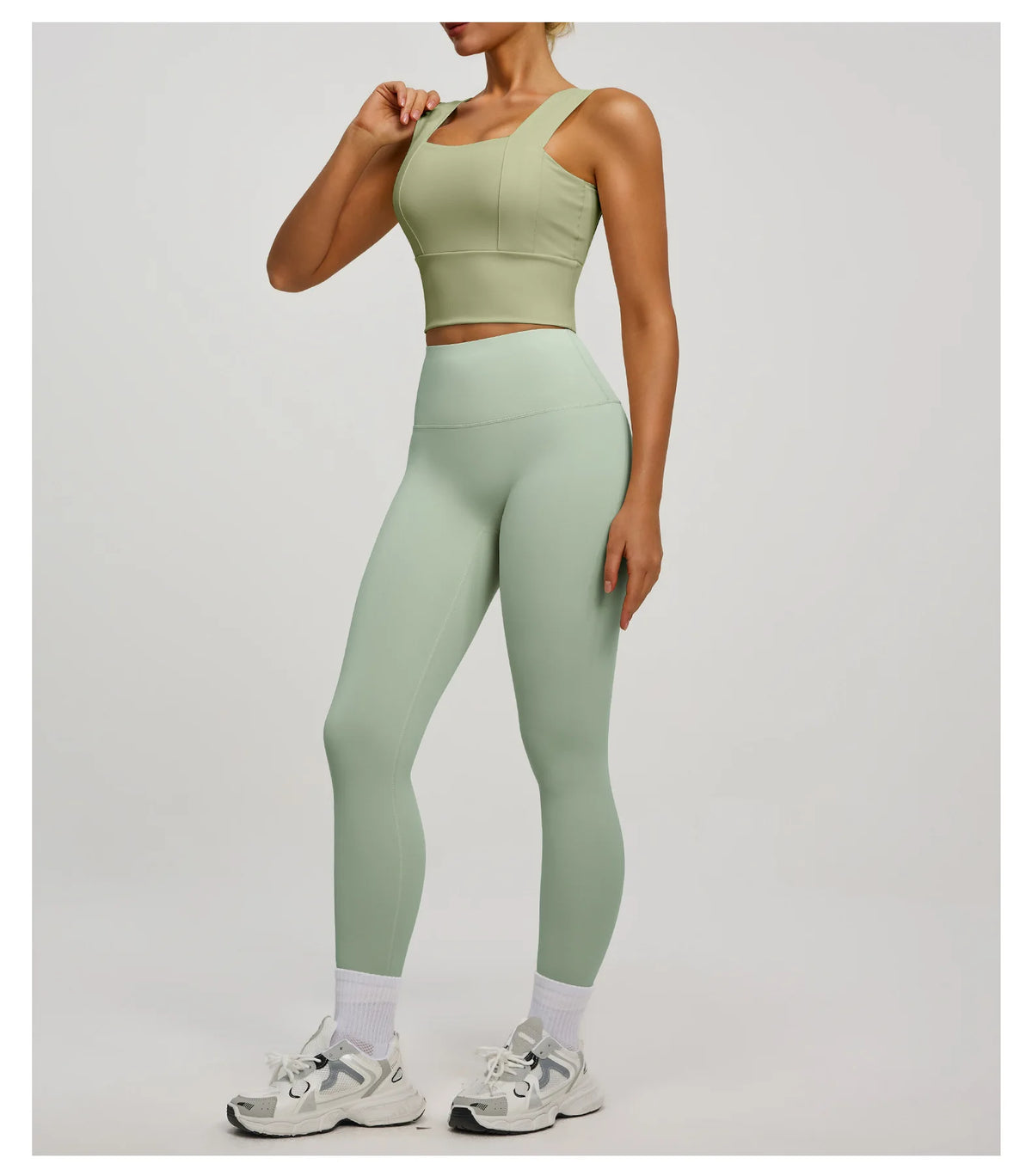Solid Color Bra, Trousers, Yoga Suit, Tight and Thin, Nude Running Sports and Fitness Clothes